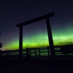 Northern Lights over Lake Superior on M-28 in Marquette.
